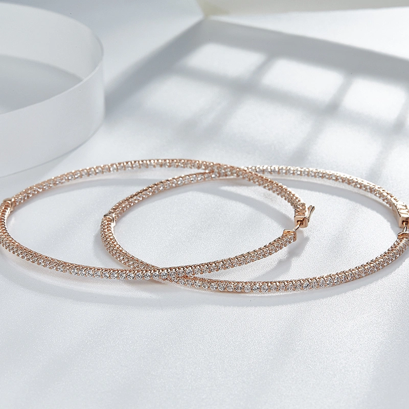 Big Circle Earrings rose gold stud earrings large jewelry factory,OEM/ODM Jewelry Trade processing customized,Wholesale jewelry manufacturer