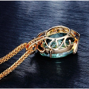 Large main stone Rose Gold Pendant large jewelry factory,OEM/ODM Jewelry Trade processing customized,Wholesale jewelry manufacturer