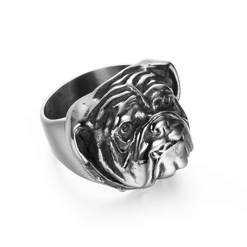 925 silver dog head ring large jewelry factory,OEM/ODM Jewelry Trade processing customized,Wholesale jewelry manufacturer