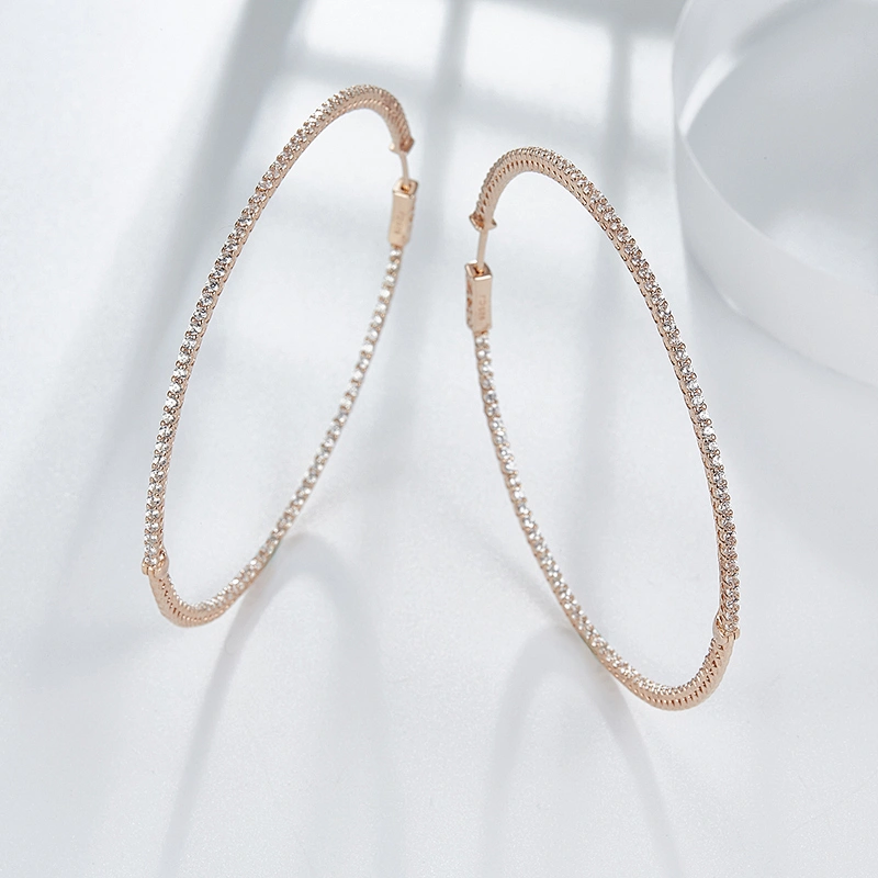 Big Circle Earrings rose gold stud earrings large jewelry factory,OEM/ODM Jewelry Trade processing customized,Wholesale jewelry manufacturer