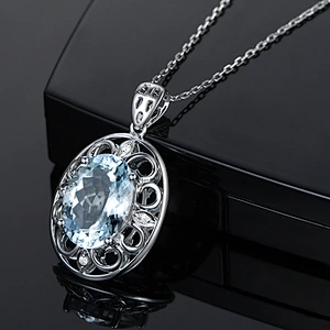 silver jewelry necklaces for women Large main Stone Silver Pendant large jewelry factory,OEM/ODM Jewelry Trade processing customized,Wholesale jewelry manufacturer