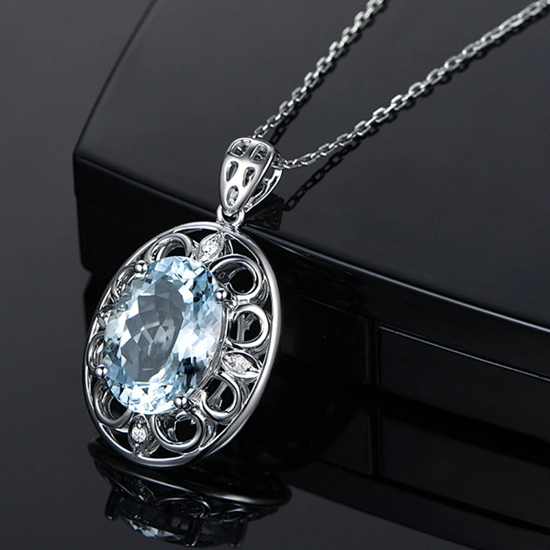 silver jewelry necklaces for women Large main Stone Silver Pendant large jewelry factory,OEM/ODM Jewelry Trade processing customized,Wholesale jewelry manufacturer
