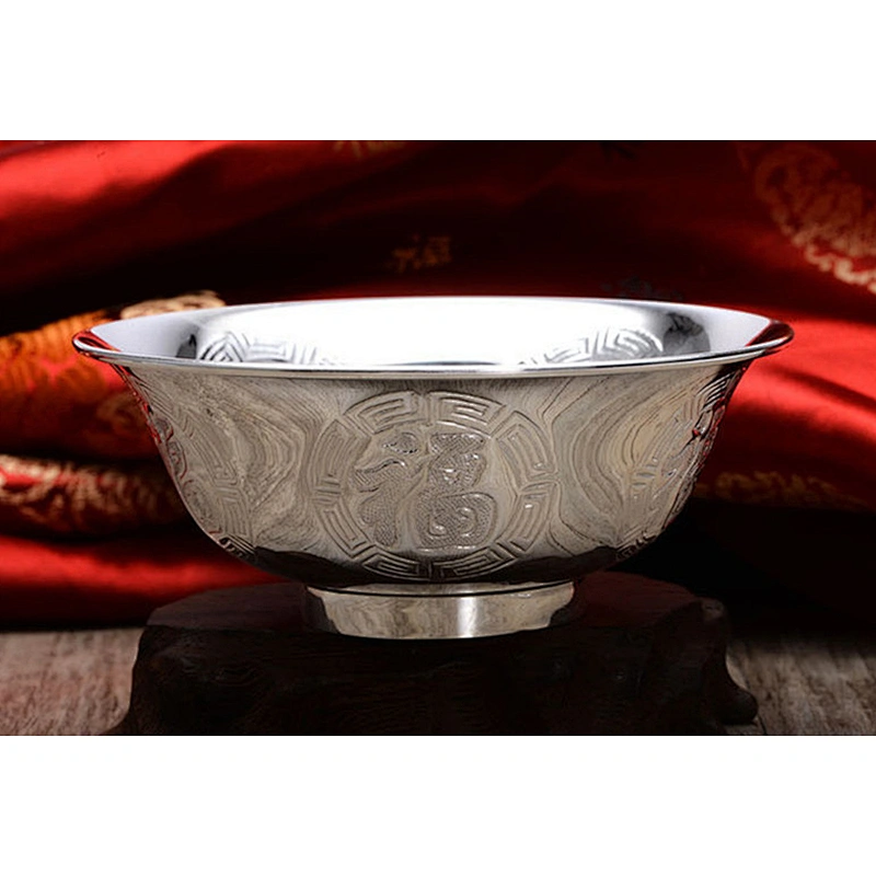 S999 Pure Silver Bowl chopsticks Spoon large jewelry factory,OEM/ODM Jewelry Trade processing customized,Wholesale jewelry manufacturer
