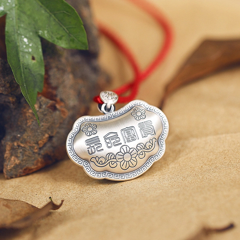 999 Pure Silver China Wind Long Life Lock large jewelry factory,OEM/ODM Jewelry Trade processing customized,Wholesale jewelry manufacturer