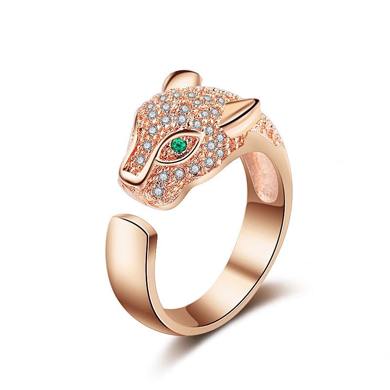 925 silver leopard head ring large jewelry factory,OEM/ODM Jewelry Trade processing customized,Wholesale jewelry manufacturer