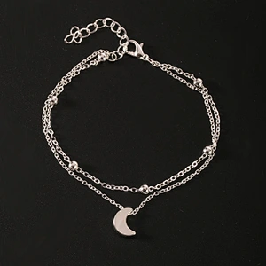 925 Silver Crescent foot chain large jewelry factory,OEM/ODM Jewelry Trade processing customized,Wholesale jewelry manufacturer