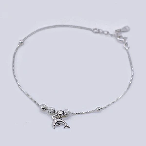 925 Silver Dolphin foot chain large jewelry factory,OEM/ODM Jewelry Trade processing customized,Wholesale jewelry manufacturer