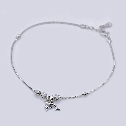 925 Silver Dolphin foot chain large jewelry factory,OEM/ODM Jewelry Trade processing customized,Wholesale jewelry manufacturer