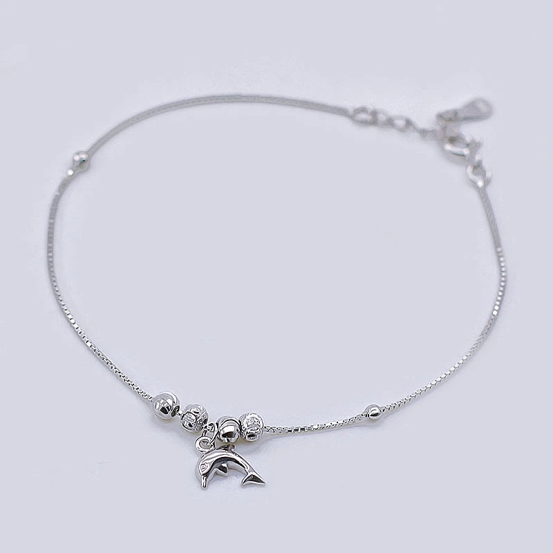 925 Silver Dolphin foot chain large jewelry factory,OEM/ODM Jewelry Trade processing customized,Wholesale jewelry manufacturer
