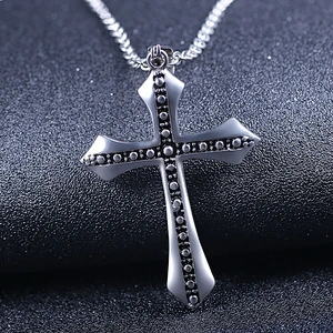 925 Silver Cross Pendant Necklace large jewelry factory,OEM/ODM Jewelry Trade processing customized,Wholesale jewelry manufacturer