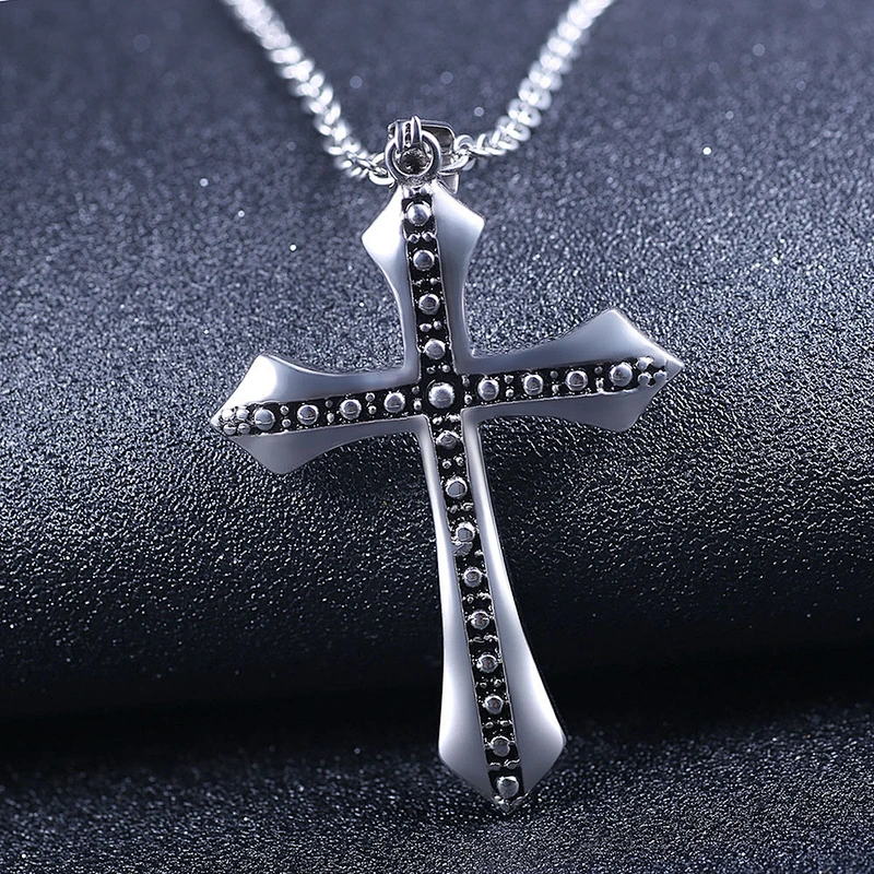 925 Silver Cross Pendant Necklace large jewelry factory,OEM/ODM Jewelry Trade processing customized,Wholesale jewelry manufacturer