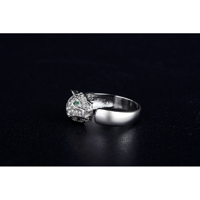 925 silver leopard head ring large jewelry factory,OEM/ODM Jewelry Trade processing customized,Wholesale jewelry manufacturer