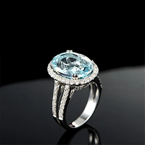 S925 Silver Sapphire Ring large jewelry factory,OEM/ODM Jewelry Trade processing customized,Wholesale jewelry manufacturer