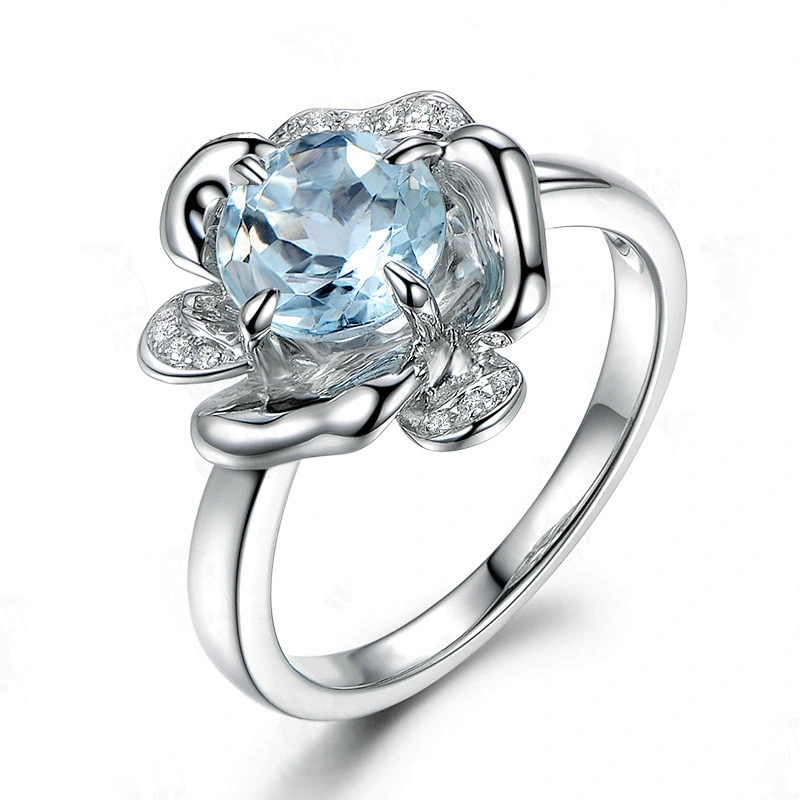 S925 Silver Rose sapphire ring large jewelry factory,OEM/ODM Jewelry Trade processing customized,Wholesale jewelry manufacturer