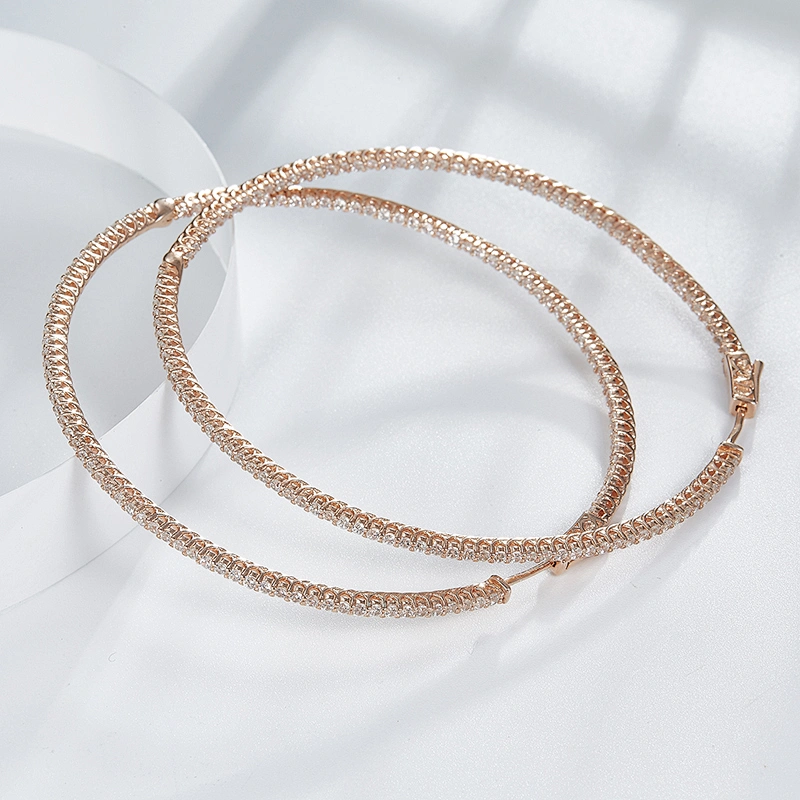 Big Circle Earrings rose gold stud earrings large jewelry factory,OEM/ODM Jewelry Trade processing customized,Wholesale jewelry manufacturer