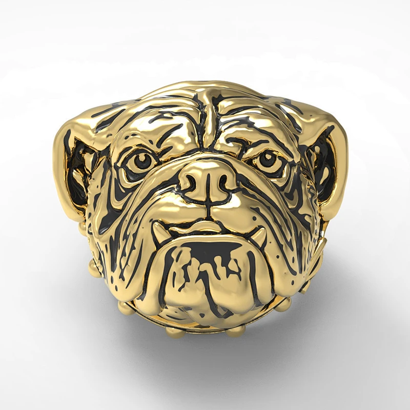 925 silver dog head ring large jewelry factory,OEM/ODM Jewelry Trade processing customized,Wholesale jewelry manufacturer