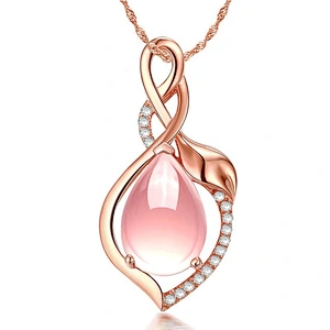 Large main stone Rose Gold Pendant large jewelry factory,OEM/ODM Jewelry Trade processing customized,Wholesale jewelry manufacturer