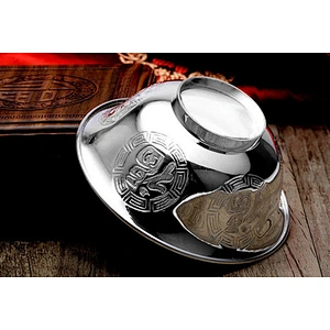 S999 Pure Silver Bowl chopsticks Spoon large jewelry factory,OEM/ODM Jewelry Trade processing customized,Wholesale jewelry manufacturer