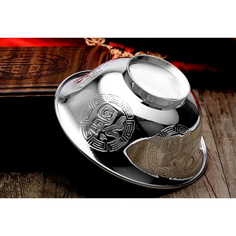 S999 Pure Silver Bowl chopsticks Spoon large jewelry factory,OEM/ODM Jewelry Trade processing customized,Wholesale jewelry manufacturer