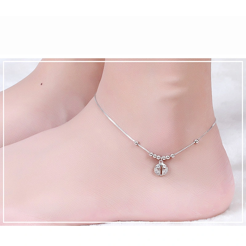 925 hollow cross foot chain large jewelry factory,OEM/ODM Jewelry Trade processing customized,Wholesale jewelry manufacturer