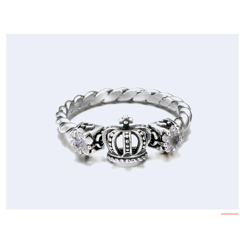 925 silver crown ring large jewelry factory,OEM/ODM Jewelry Trade processing customized,Wholesale jewelry manufacturer