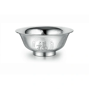 S999 Pure Silver Bowl chopsticks Spoon large jewelry factory,OEM/ODM Jewelry Trade processing customized,Wholesale jewelry manufacturer