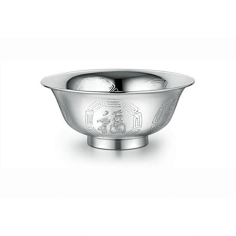 S999 Pure Silver Bowl chopsticks Spoon large jewelry factory,OEM/ODM Jewelry Trade processing customized,Wholesale jewelry manufacturer