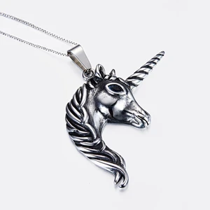 925 silver Unicorn Pendant Necklace large jewelry factory,OEM/ODM Jewelry Trade processing customized,Wholesale jewelry manufacturer
