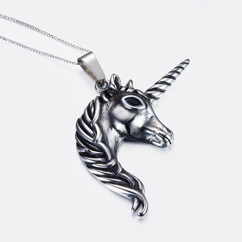 925 silver Unicorn Pendant Necklace large jewelry factory,OEM/ODM Jewelry Trade processing customized,Wholesale jewelry manufacturer