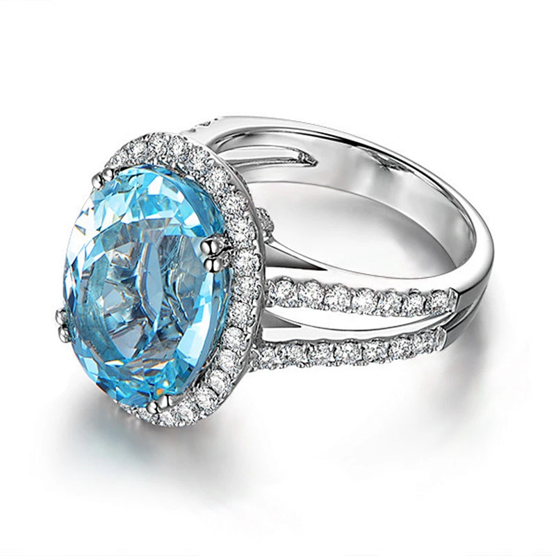 S925 Silver Sapphire Ring large jewelry factory,OEM/ODM Jewelry Trade processing customized,Wholesale jewelry manufacturer