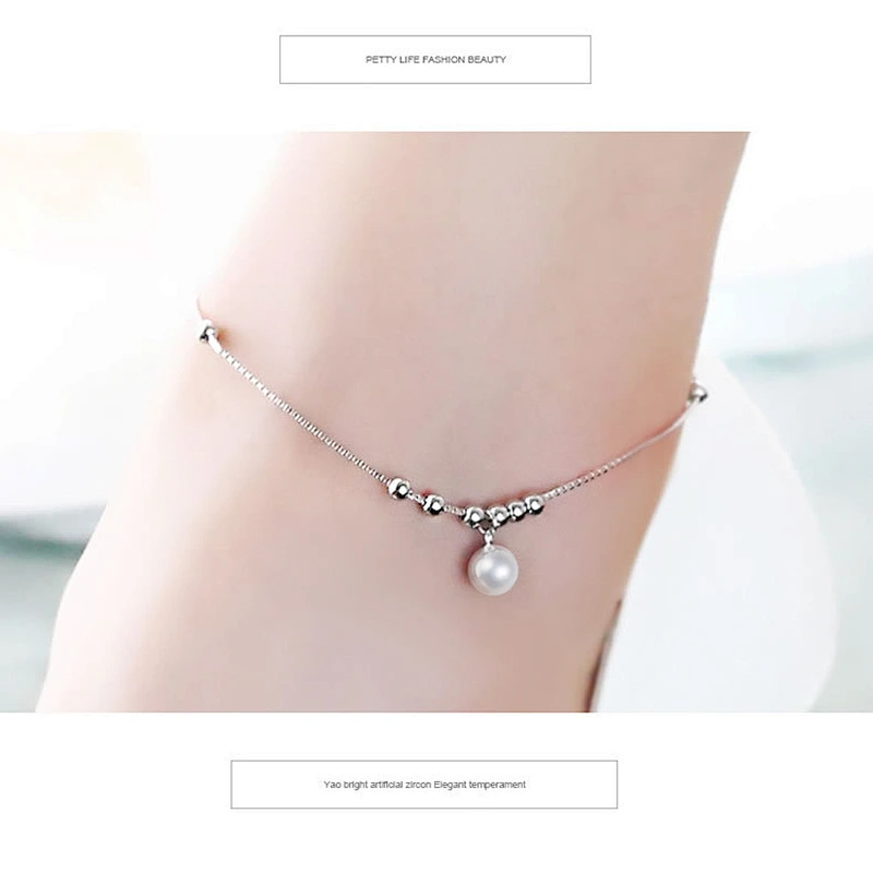 925 silver pearl foot chain large jewelry factory,OEM/ODM Jewelry Trade processing customized,Wholesale jewelry manufacturer