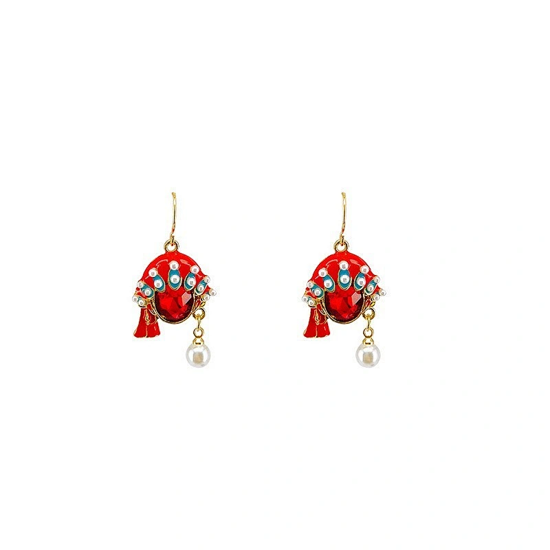 925 silver Chinese style Beijing Opera Earrings large jewelry factory,OEM/ODM Jewelry Trade processing customized,Wholesale jewelry manufacturer