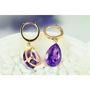Amethyst eardrop Earrings large jewelry factory,OEM/ODM Jewelry Trade processing customized,Wholesale jewelry manufacturer