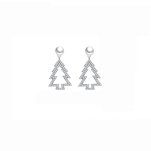 pearl earrings Christmas Tree Earrings large jewelry factory,OEM/ODM Jewelry Trade processing customized,Wholesale jewelry manufacturer