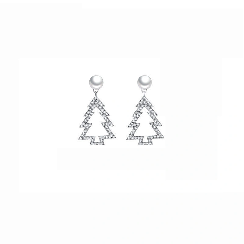 pearl earrings Christmas Tree Earrings large jewelry factory,OEM/ODM Jewelry Trade processing customized,Wholesale jewelry manufacturer