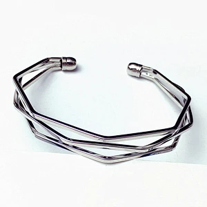999 Sterling Silver irregular geometry Bracelet large jewelry factory,OEM/ODM Jewelry Trade processing customized,Wholesale jewelry manufacturer