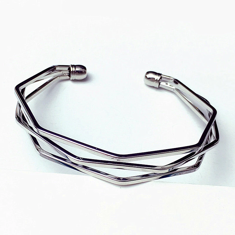 999 Sterling Silver irregular geometry Bracelet large jewelry factory,OEM/ODM Jewelry Trade processing customized,Wholesale jewelry manufacturer