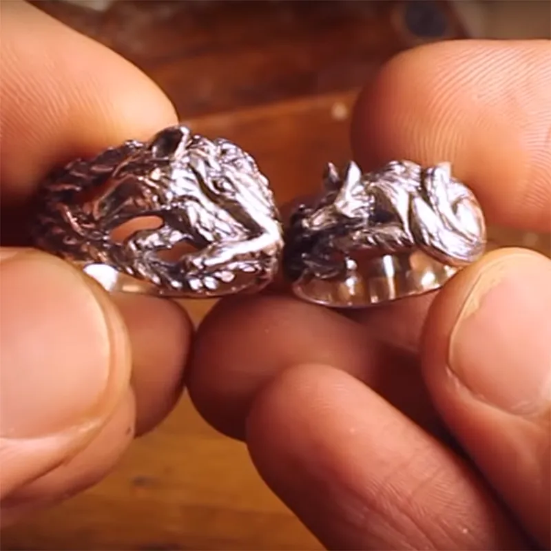 Ювелирное литьё. Часть 5: Изготовление восковки кольца 925 silver wolf ring