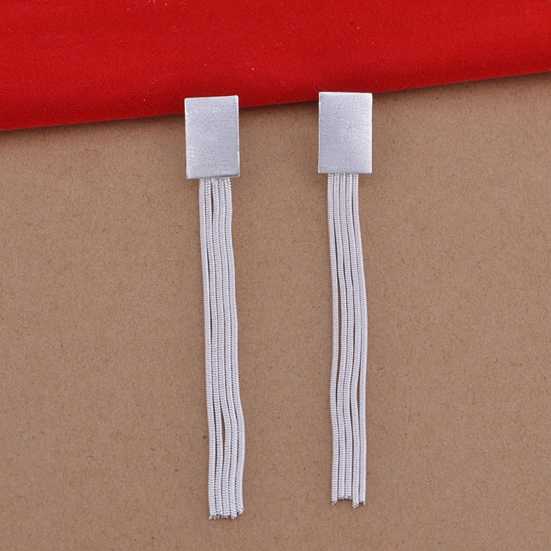 925 silver long earrings with Tassel Earrings large jewelry factory,OEM/ODM Jewelry Trade processing customized,Wholesale jewelry manufacturer