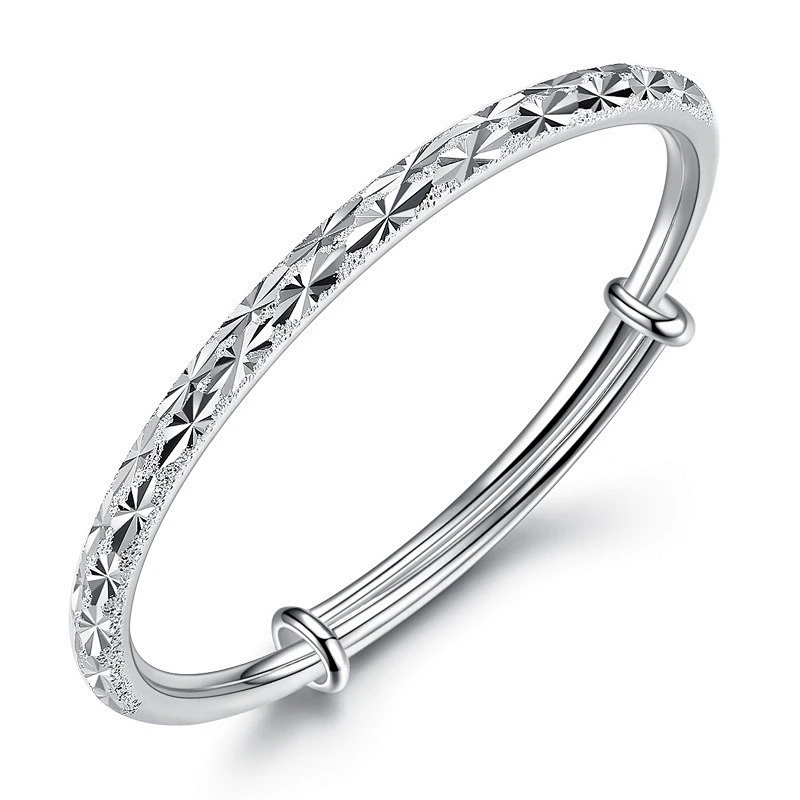 999 Sterling Silver frosted car flower fashion women's Bracelet large jewelry factory,OEM/ODM Jewelry Trade processing customized,Wholesale jewelry manufacturer