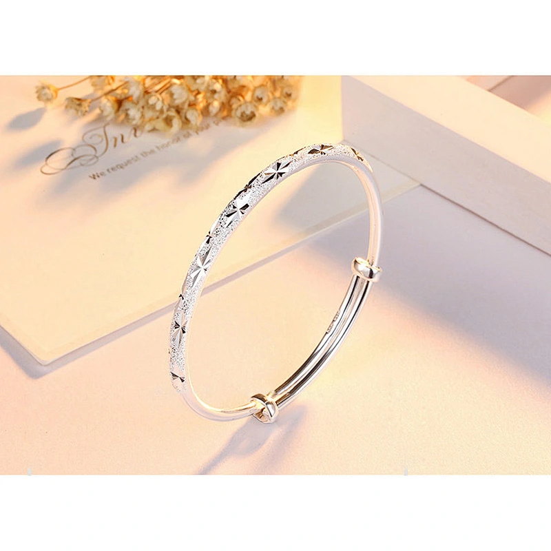 999 Sterling Silver frosted car flower fashion women's Bracelet large jewelry factory,OEM/ODM Jewelry Trade processing customized,Wholesale jewelry manufacturer