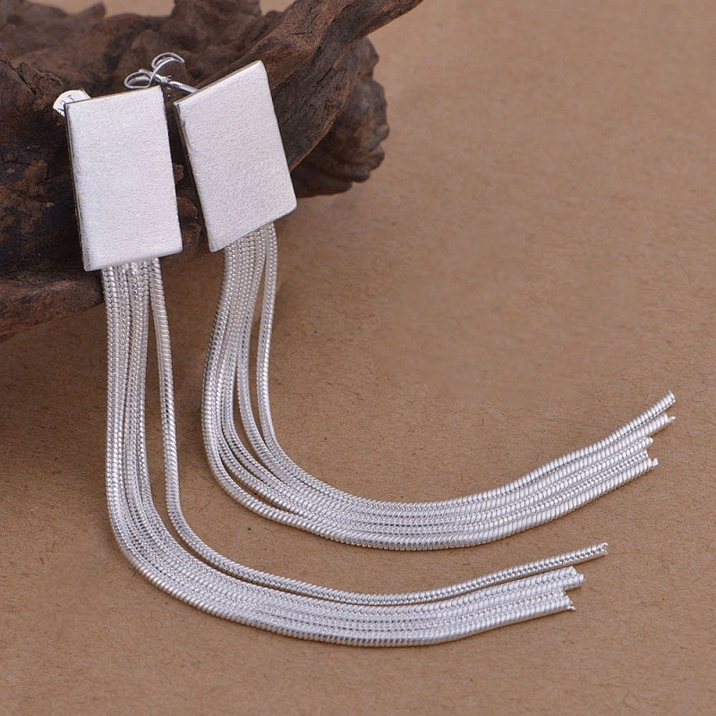925 silver long earrings with Tassel Earrings large jewelry factory,OEM/ODM Jewelry Trade processing customized,Wholesale jewelry manufacturer
