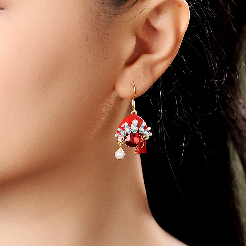 925 silver Chinese style Beijing Opera Earrings large jewelry factory,OEM/ODM Jewelry Trade processing customized,Wholesale jewelry manufacturer
