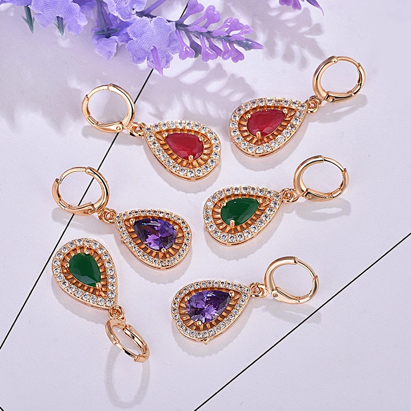925 silver water drop Stone Earrings large jewelry factory,OEM/ODM Jewelry Trade processing customized,Wholesale jewelry manufacturer