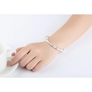 999 Sterling Silver frosted car flower fashion women's Bracelet large jewelry factory,OEM/ODM Jewelry Trade processing customized,Wholesale jewelry manufacturer