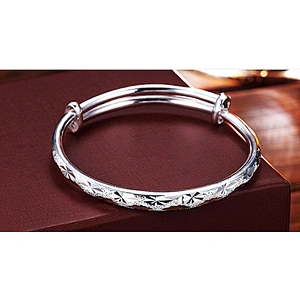 999 Sterling Silver frosted car flower fashion women's Bracelet large jewelry factory,OEM/ODM Jewelry Trade processing customized,Wholesale jewelry manufacturer