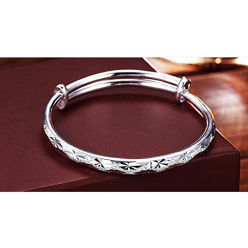 999 Sterling Silver frosted car flower fashion women's Bracelet large jewelry factory,OEM/ODM Jewelry Trade processing customized,Wholesale jewelry manufacturer