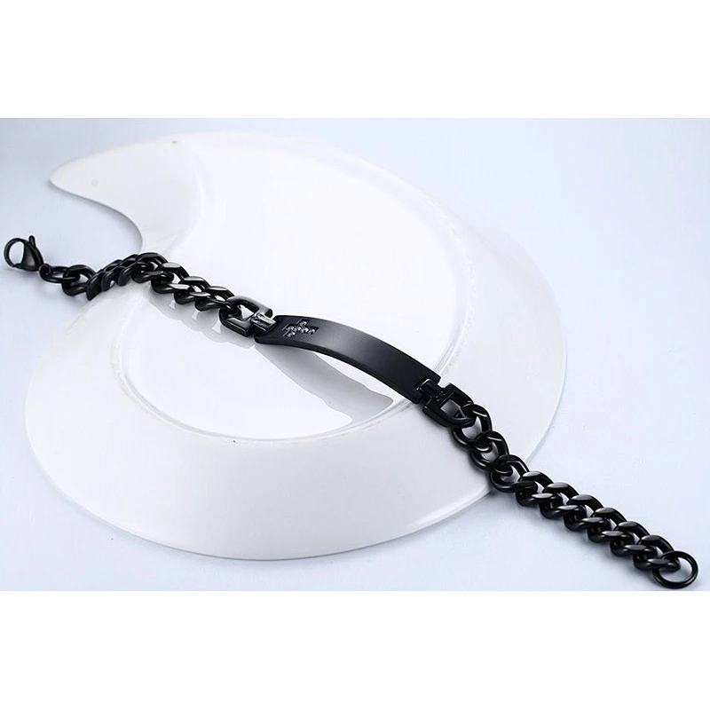 925 Silver Black Cross Bracelet large jewelry factory,OEM/ODM Jewelry Trade processing customized,Wholesale jewelry manufacturer