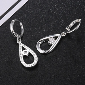 925 silver water drop earrings inlaid with stone large jewelry factory,OEM/ODM Jewelry Trade processing customized,Wholesale jewelry manufacturer