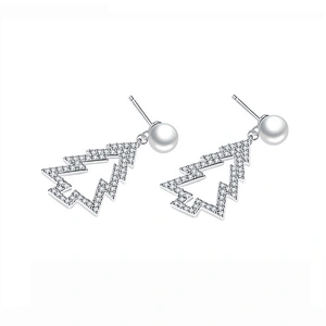 pearl earrings Christmas Tree Earrings large jewelry factory,OEM/ODM Jewelry Trade processing customized,Wholesale jewelry manufacturer